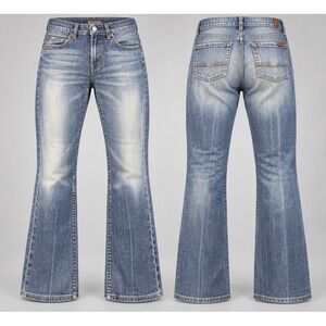 7 For All Mankind Bootcut Jeans Womens 29x28 Blue Distressed Washed Midrise